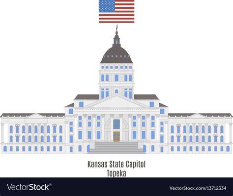 Kansas state capitol Royalty Free Vector Image