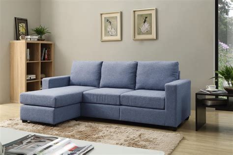 Nathaniel Home Alexandra Small Space Convertible Sectional, Blue ...