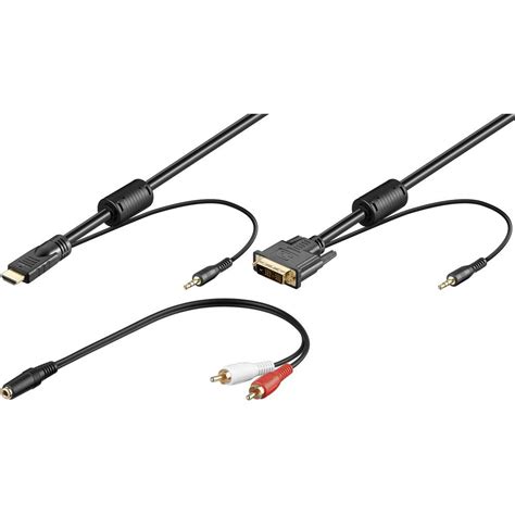 Cavo di collegamento DVI / HDMI / Jack [1x Spina DVI 18+1 poli, Spina jack da 3.5 mm - 1x Spina ...