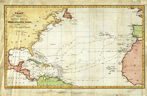 Chart shewing the tracks across the North Atlantic Ocean of Don ...