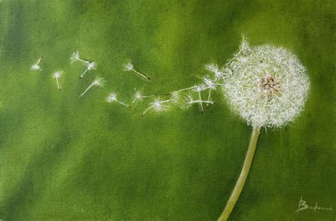 Dandelion This work celebrates the beauty of dandelions. This painting is a great gift for a ...