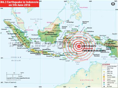 Indonesia Earthquakes Map, Areas Affected by Earthquakes in Indonesia