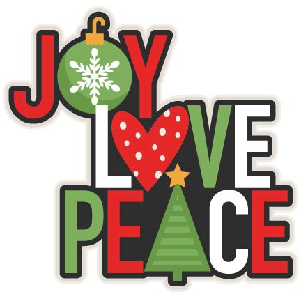 Joy Love Peace Christmas Title scrapbook cut file cute clipart files ...