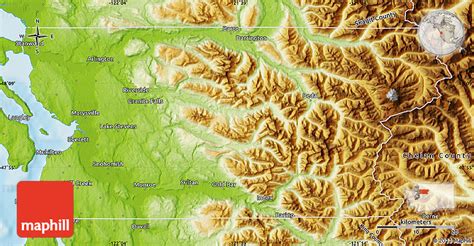 Physical Map of Snohomish County