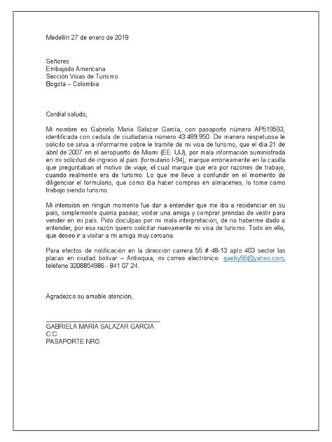 Carta Embajada Americana | PDF