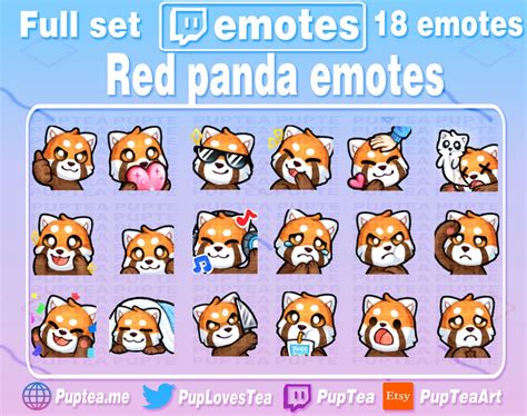 18x Cute Red Panda Emotes Pack for Twitch Youtube and Discord - Etsy