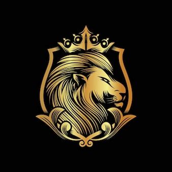 Premium Vector | Lion king logo design isolated on black