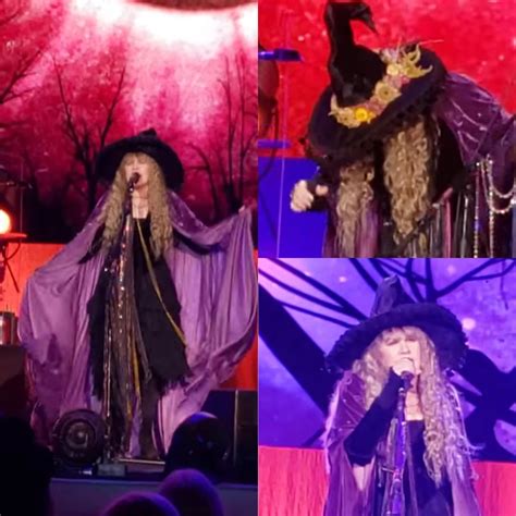 three different pictures of the same woman in costume on stage, one is ...