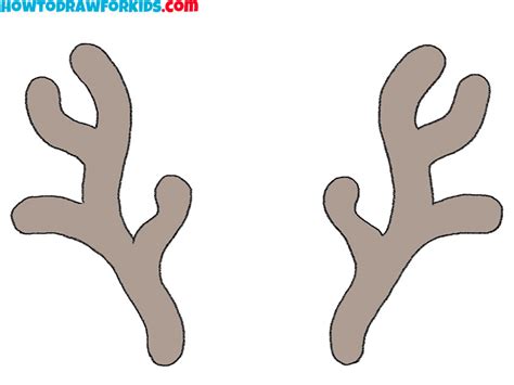 How to Draw Reindeer Antlers - Easy Drawing Tutorial For Kids