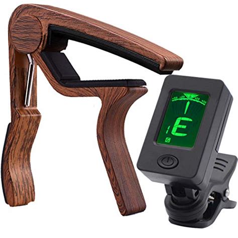 Capo Guitar Capo Rosewood Capo with Guitar Tuner Clip-On Tuner for acoustic guitar and More