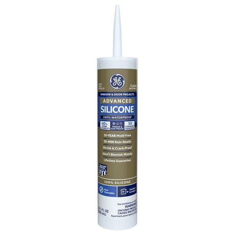 Buy GE Sealants & Adhesives GE5000 Advanced Silicone 2 Window & Door Sealant Clear, 10.1oz, 10 ...