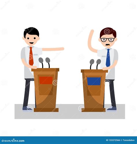 Presidential Debate. Cartoon Flat Illustration Stock Illustration - Illustration of dialogue ...