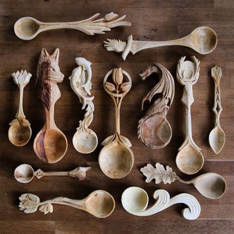 Hand carved green wood spoons by Giles Newman | Hand carved wooden ...