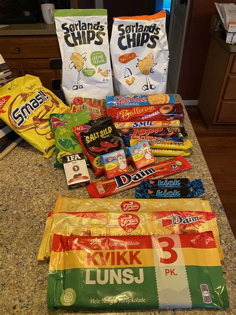 Snacks from Norway arrived today! : r/snackexchange