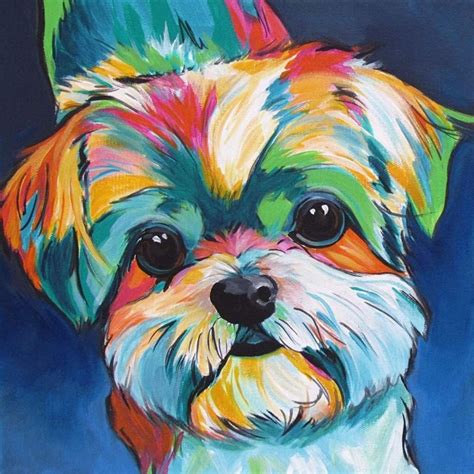 Cute Colourful Dog Paint By Numbers Kit Wall Art Dog Paint by | Etsy