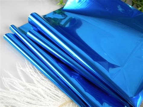 10 Blue Mylar Metallic Gift Wrap Mirrorized Sheets Film