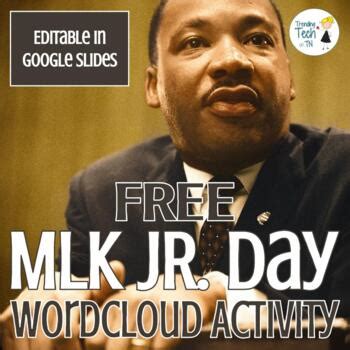 MLK Day WordCloud Activity - Editable in Google Slides! | TPT