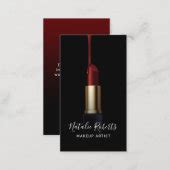 Modern Dripping Red Lipstick Makeup Artist Business Card | Zazzle