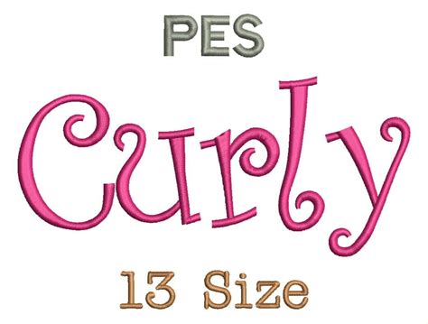 Curly Embroidery Fonts 13 Size Monogram Fonts PES File