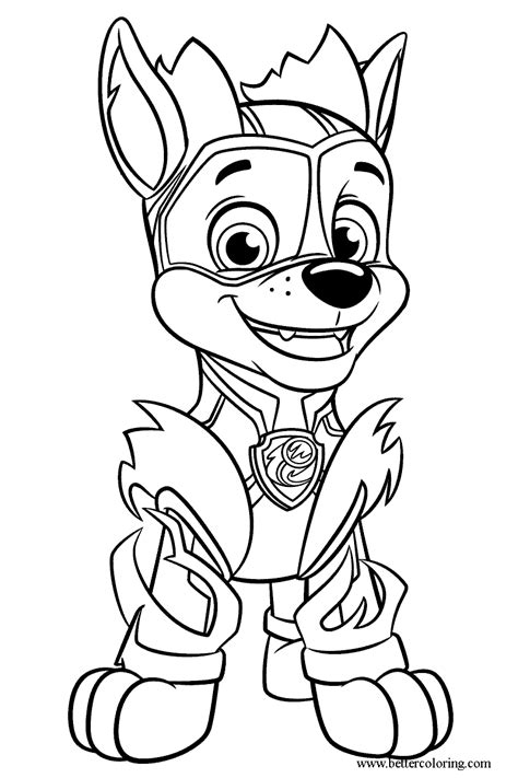 Chase from Mighty Pups Coloring Pages - Free Printable Coloring Pages