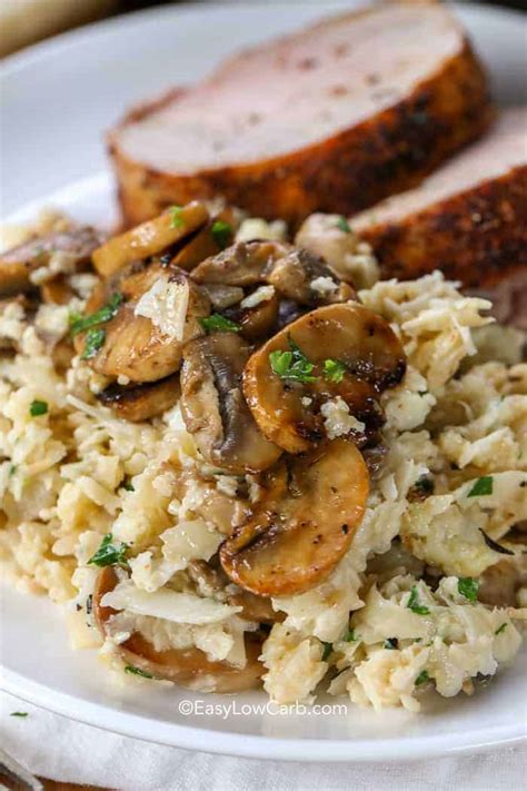 Cauliflower Mushroom Risotto (Low Carb) - Easy Low Carb