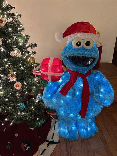 42" Christmas Holiday Sesame Street COOKIE MONSTER Pre-lit Yard Art | eBay