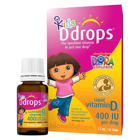 Kids Ddrops® Liquid Vitamin D3 Vitamin Supplement, 400 IU | Walmart Canada