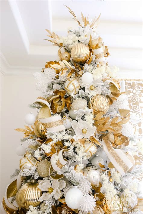 Elegant White and Gold Christmas Bedroom Tour - Randi Garrett Design