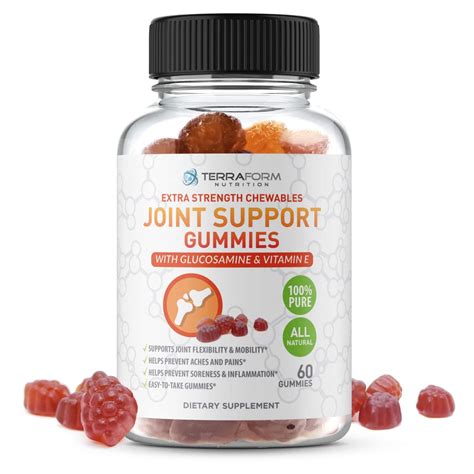 Extra Strength Joint Support Gummies with Glucosamine & Vitamin E - 60 Count - TerraForm Nutrition