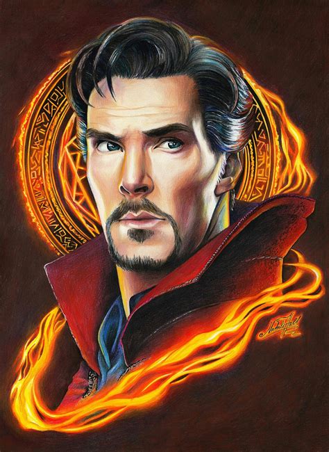 Dr. Strange / A3, colored pencils, TOUCH TWIN markers (by Natali Hall) #fanart #портрет # ...