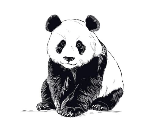 Premium Vector | Hand drawn panda outline illustration