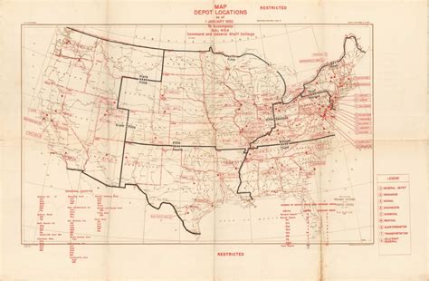 Map Depot Locations as of 1 January 1950 | Curtis Wright Maps