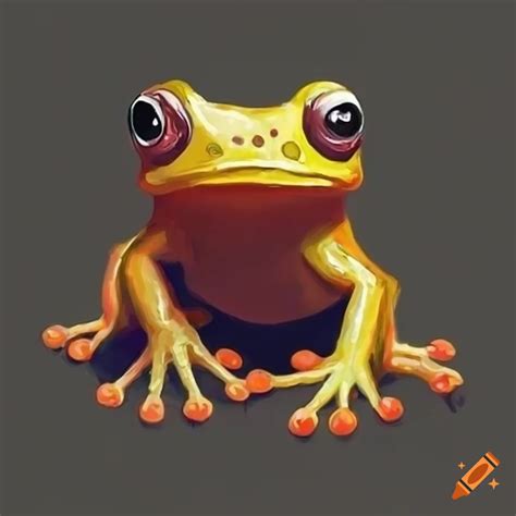 A vibrant coqui frog in a comic book-inspired art style on Craiyon