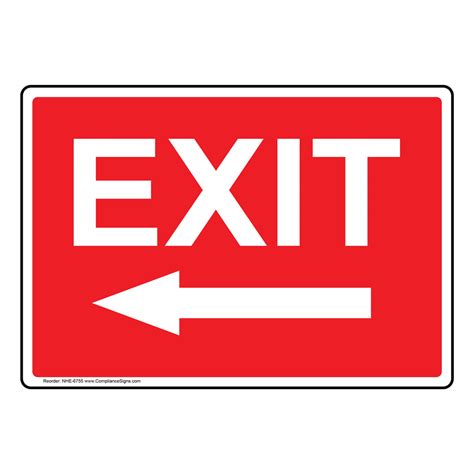 Printable Exit Sign With Arrow