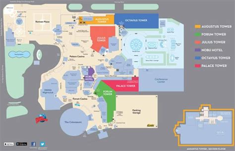 Caesars Palace Hotel Map in 2021