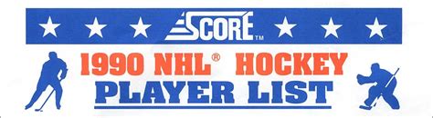 1990-91 Score NHL Hockey Player List - Puck Junk