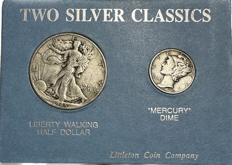 >Two Silver Classics - U.S. 1945 Silver Walking Liberty Half Dollar and ...