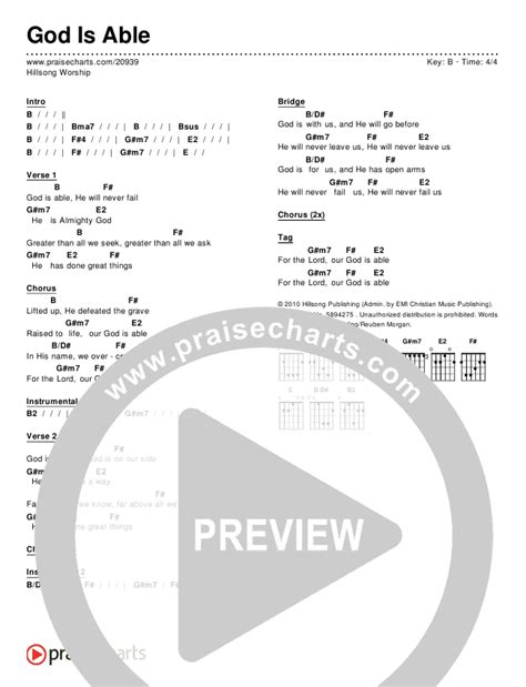 God Is Able Chords - Sheet and Chords Collection