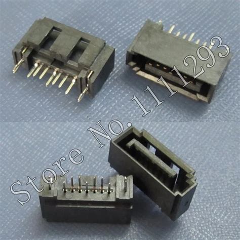 10pcs/lot 7pin DIP sata female connector for Desktop motherboard SATA hard disk interface-in ...