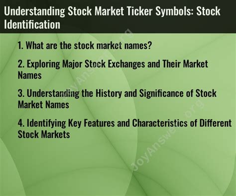 Understanding Stock Market Ticker Symbols: Stock Identification ...