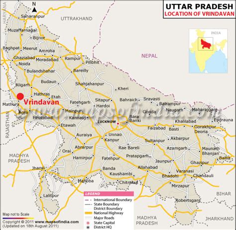 Vrindavan Location Map, Where is Vrindavan