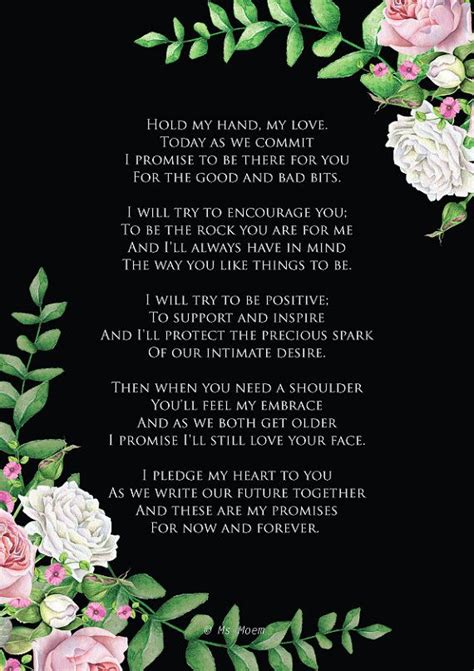 Wedding Poem Art Print Printable Hold My Hand My Love by Ms - Etsy UK ...