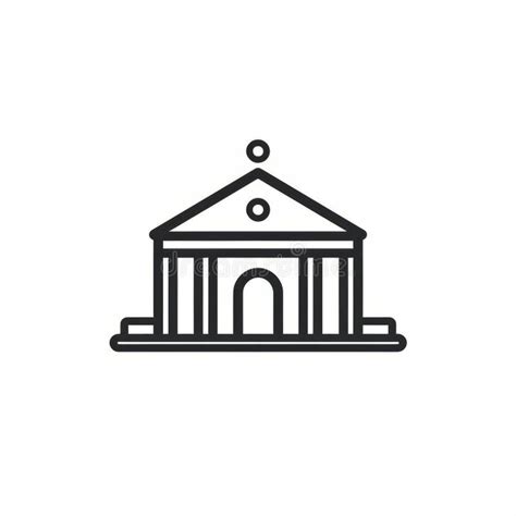 Marble-inspired Line Icon of a Building: Minimalist Illustration with ...