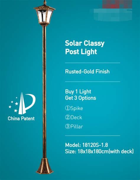 Patented Solar Glassy Lamp Post Solar Post Light LED - 1.8 Meters ...