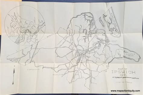 1932 - Map of Ipswich, Mass. - Antique – Maps of Antiquity Town Map ...