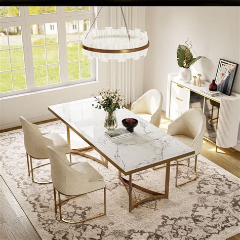 Marble Dining Room Table Set