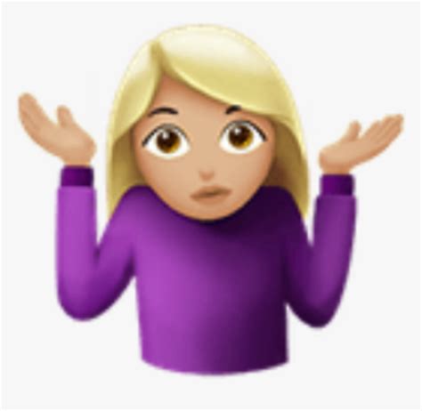 #idk #idc #emoji #wtf #girl #iphone #imoji - Transparent Shoulder Shrug ...