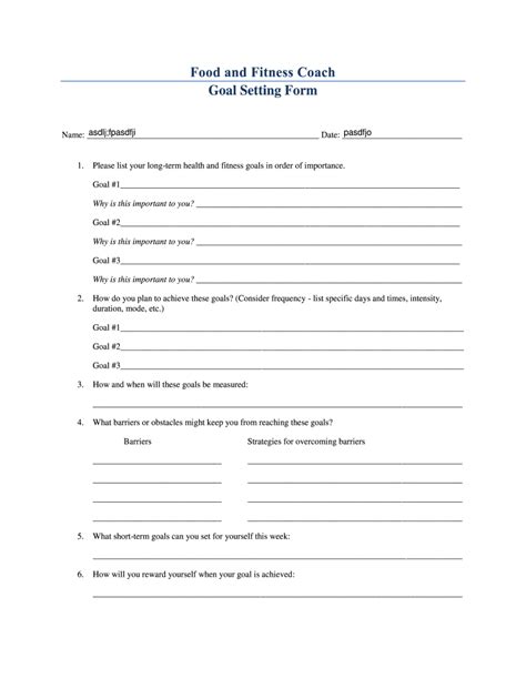 35 Fitness Goal Setting Worksheet - support worksheet