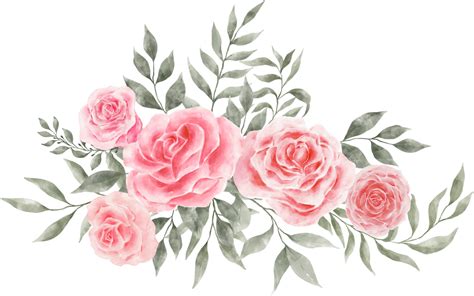 Pink Rose Flower Bouquet Arrangement Watercolor 9369351 PNG