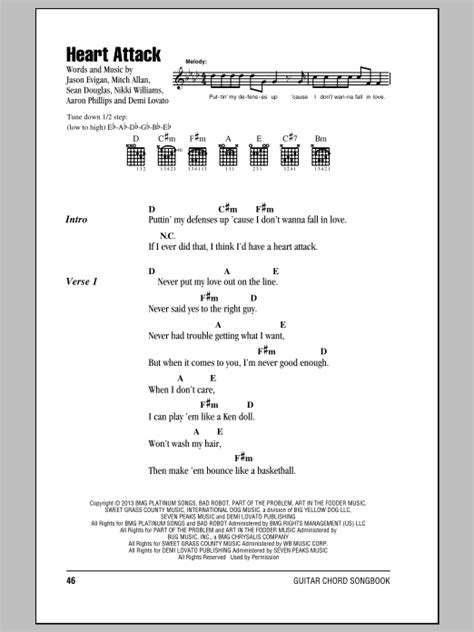 Heart Attack sheet music by Demi Lovato (Lyrics & Chords – 150521)